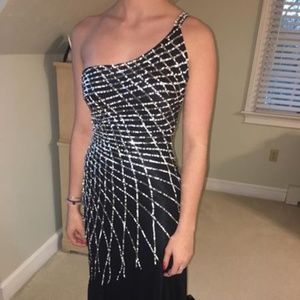 Black sequin prom dress, worn once!